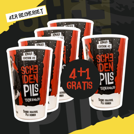 4er XMAS Becherset + 1 Becher GRATIS